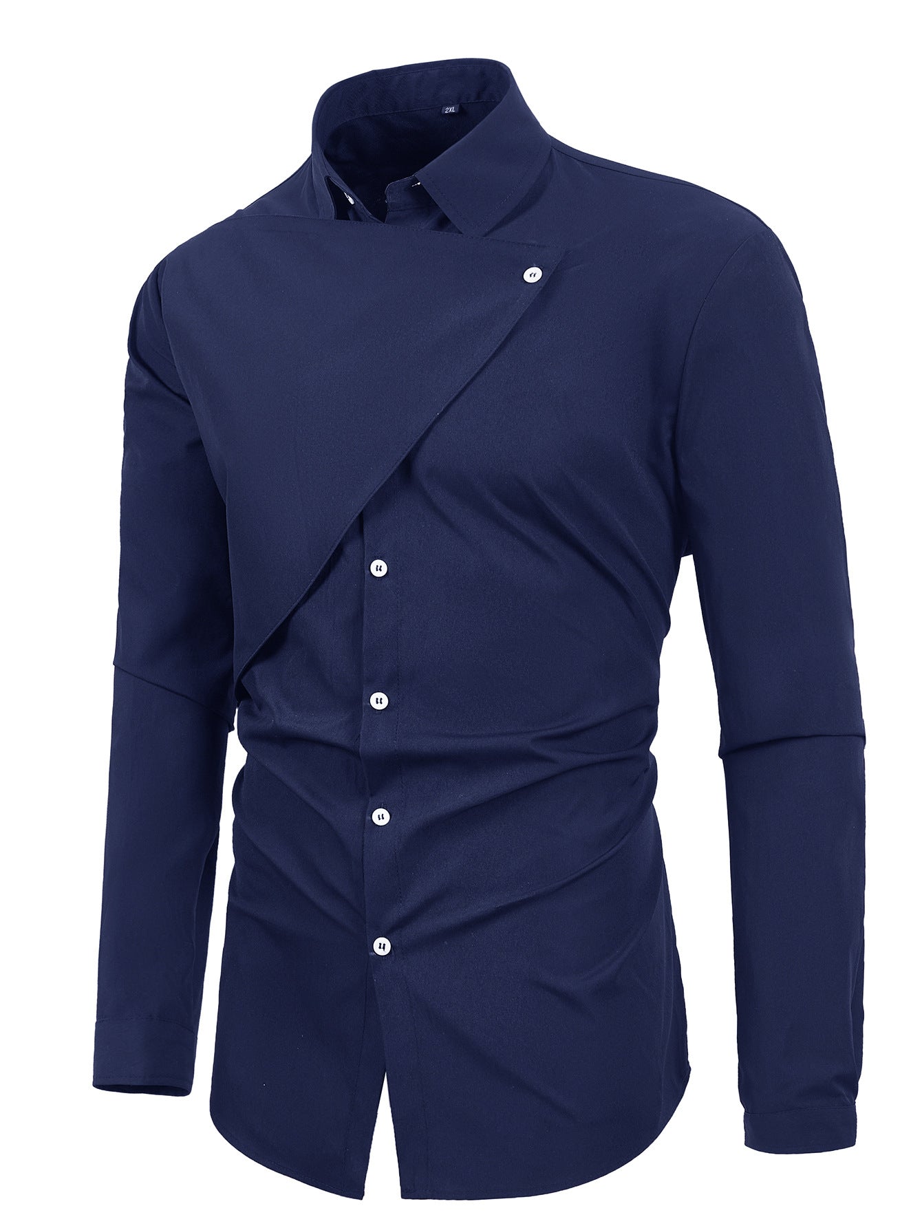 Herren Elegantes Kurzarmhemd mit asymmetrischem Design Stilzeits