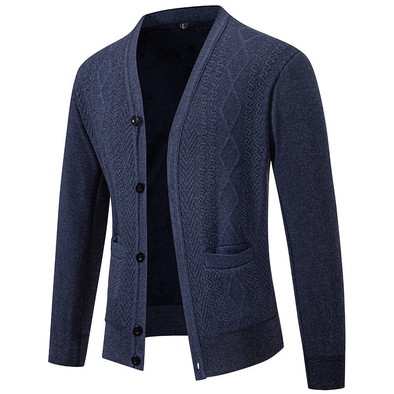 Herren Strickjacke mit strukturiertem Design und Knopfverschluss Stilzeits