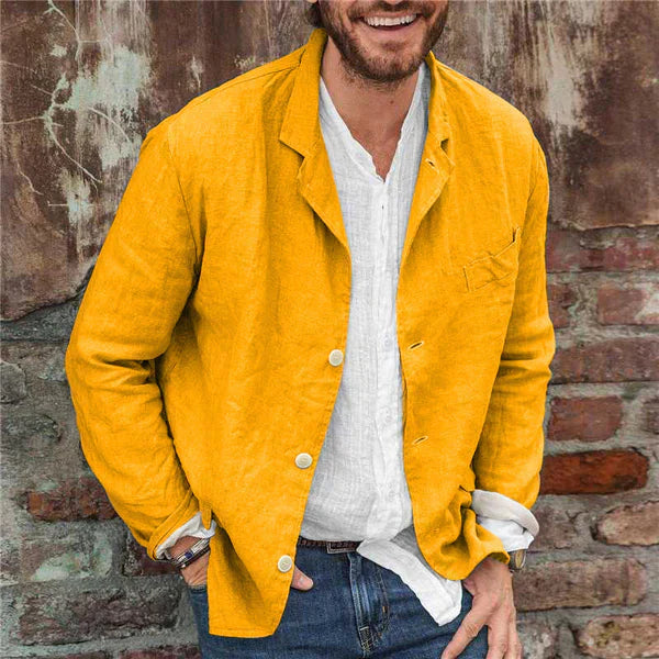 Herrenjacke aus leichter Baumwolle und Leinen: bequem und stylisch