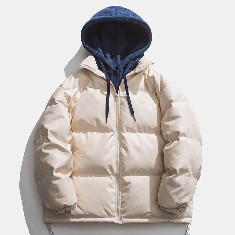 Herren hochwertige gesteppte Daunenjacke mit abnehmbarer Kapuze Stilzeits