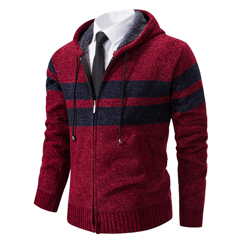 Herren Kapuzenpullover mit modernem Reißverschluss und praktischem Fleecefutter Stilzeits