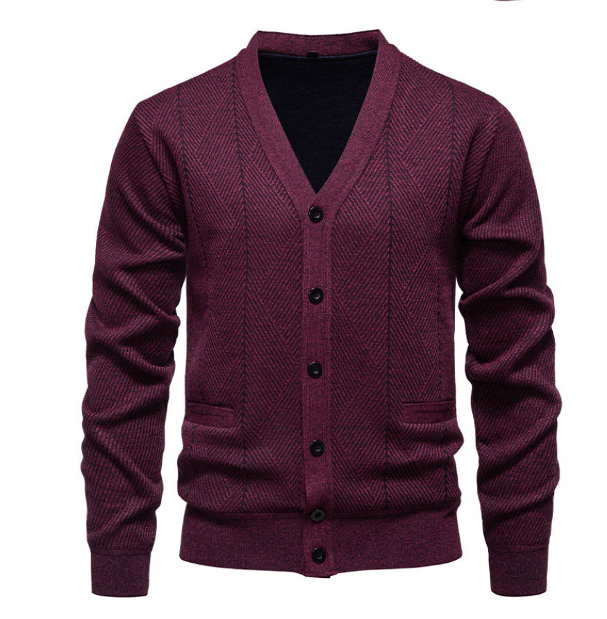 Herren modische Strickjacke mit einzigartigem Rautenmuster Stilzeits