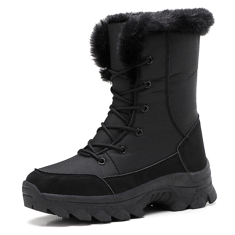 Damen Gefütterte Winterstiefel mit rutschfester Sohle und modischem Kunstfell Stilzeits