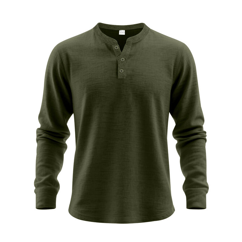 Herren Langarm-Henley-Shirt aus weichem Baumwollmix Stilzeits