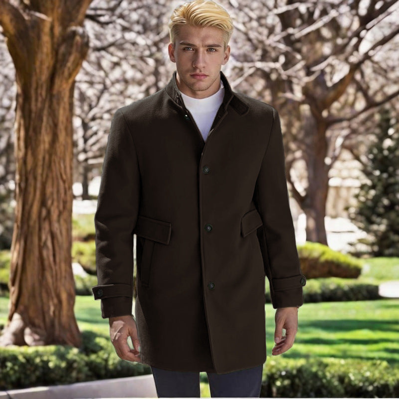 Herren eleganter, taillierter Wollmantel Stilzeits