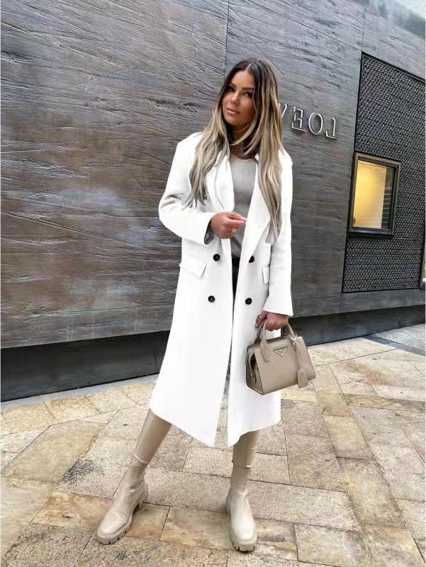 Damen Eleganter und zeitloser Wool Coat mit Doppelreiher Stilzeits