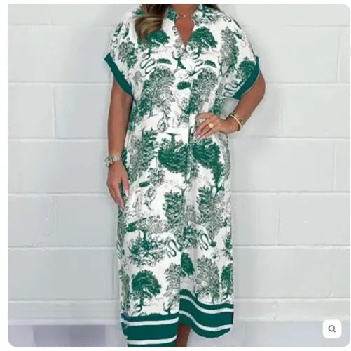 Fudus | Lockeres Kurzarmkleid mit Druck