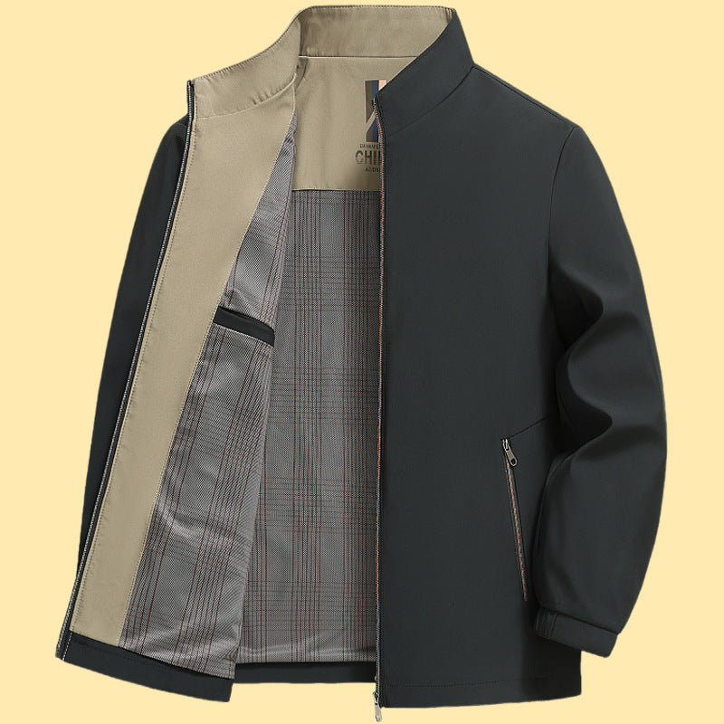 Herren elegante Freizeitjacke mit Stehkragen Stilzeits