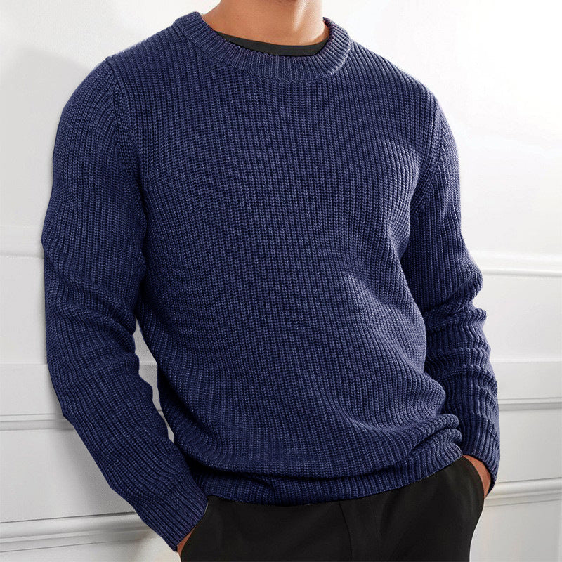 Herren Strickpullover mit strukturiertem Design und Rundhalsausschnitt Stilzeits