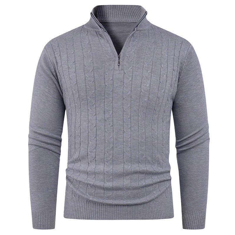 Herren Strukturierter Pullover mit ZIP-Kragen Stilzeits