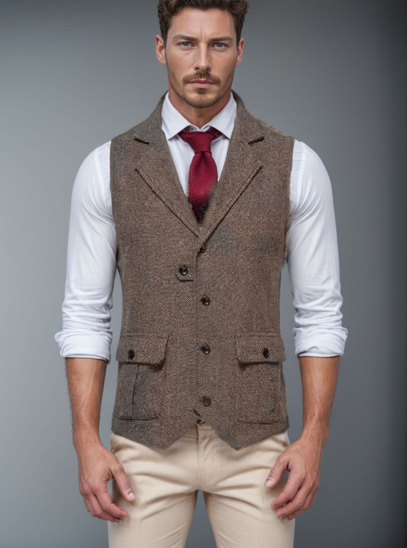 Herren Weste im klassischen Herringbone-Design Stilzeits