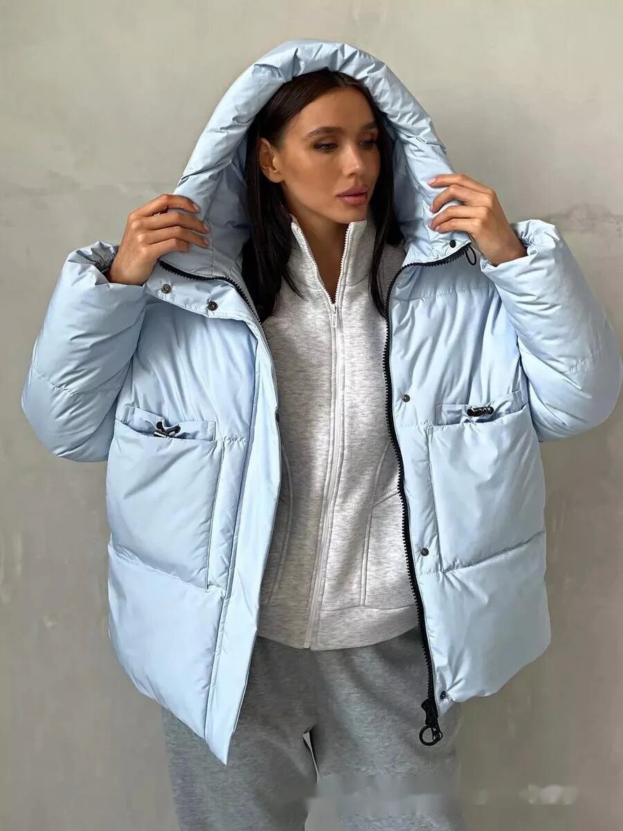 Damen Sportliche Winterjacke mit hohem Kragen und praktischen Taschen Stilzeits