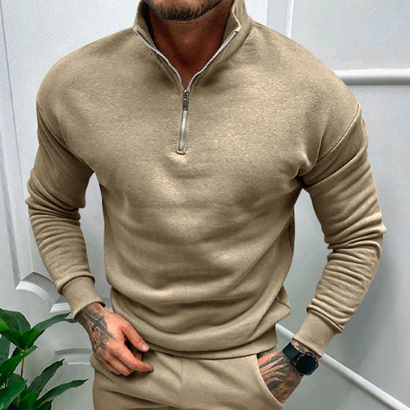 Herren eleganter Pullover mit Kragen und praktischem Reißverschluss Stilzeits