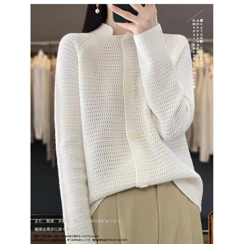 Damen Strickjacke mit besonderen Knopfdetails und strukturierter Maschenoptik Stilzeits