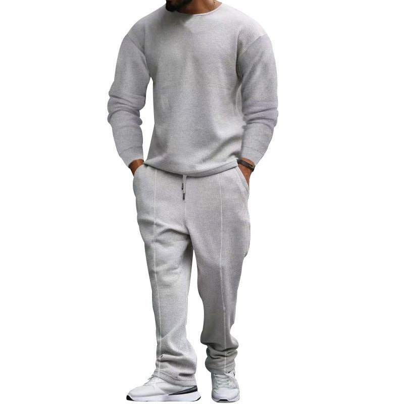 Herren lässiges Sweatshirt und Jogginghose Set mit strukturiertem Stoff Stilzeits