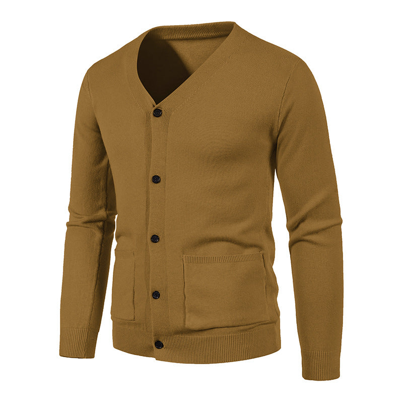 Herren Eleganter V-Ausschnitt Strickcardigan Stilzeits