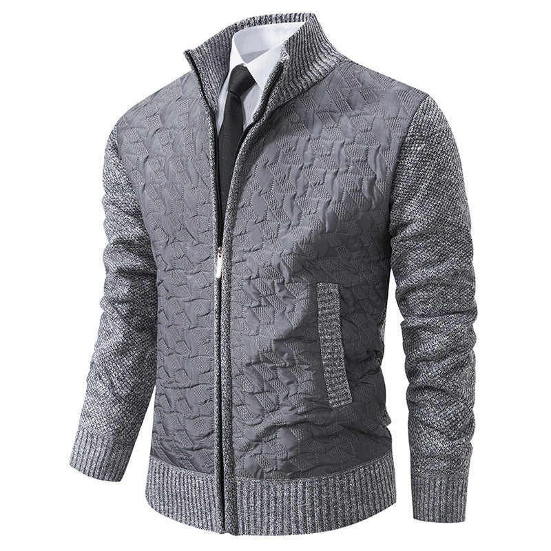 Herren stylische Steppjacke mit strukturiertem Obermaterial und hohem Kragen Stilzeits