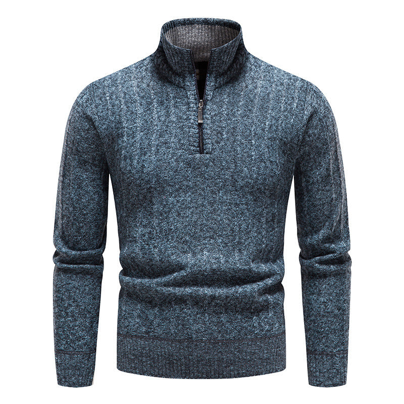 Herren modischer Strickpullover mit hohem Kragen Stilzeits