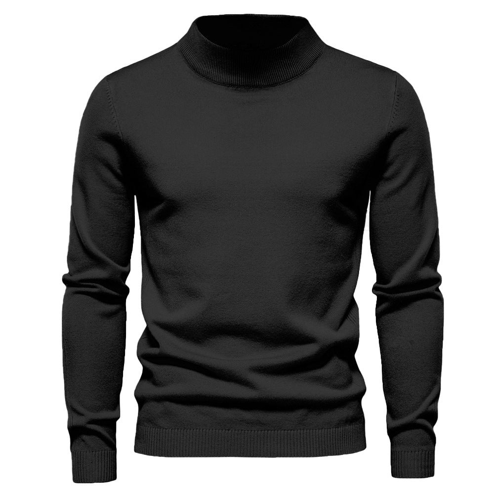 Herren eleganter Rollkragenpullover aus feiner Wolle Stilzeits