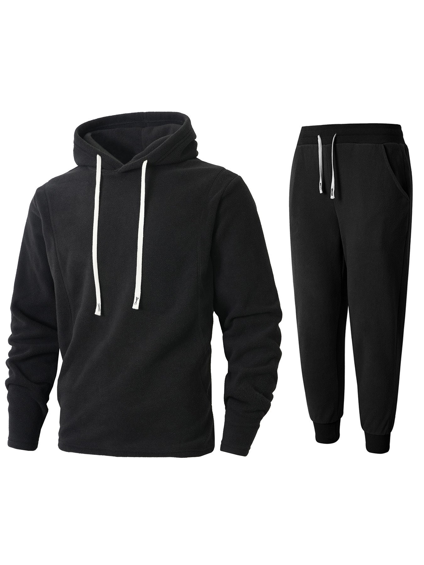 Herren Fleece-Kapuzenpullover und Jogginghose Set Stilzeits