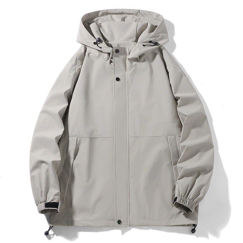 Herren Wasserabweisende Übergangsjacke mit verstellbarer Kapuze und praktischen Taschen Stilzeits