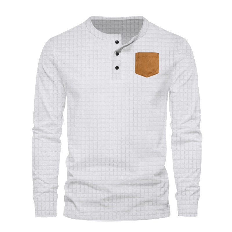Herren Langarmshirt mit strukturiertem Design applikation Stilzeits