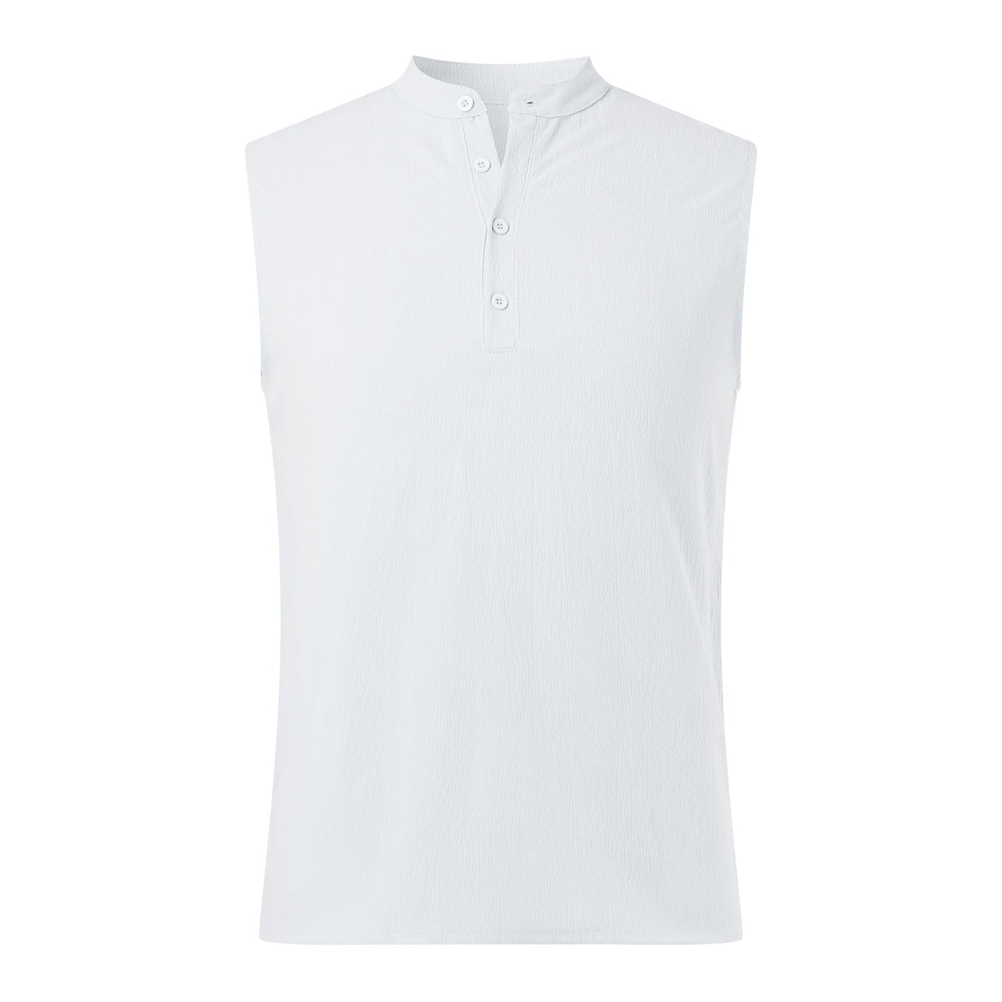 Herren Ärmelloses Henley-Shirt aus atmungsaktivem und leichtem Material Stilzeits