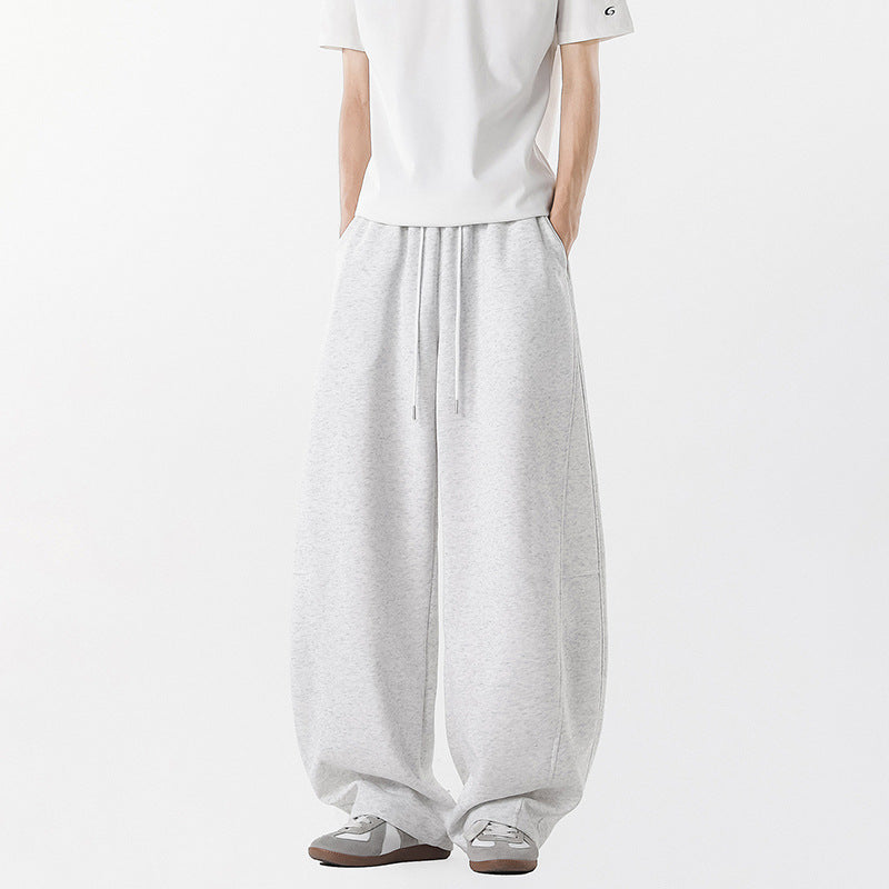 Herren lässige, weit geschnittene Freizeithose mit elastischem Bund und praktischen Seitentaschen Stilzeits