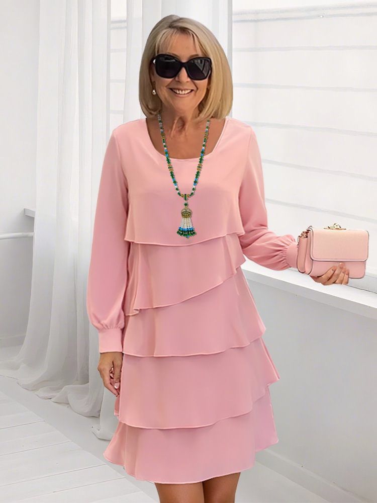 Damen Cerulean-Farbige Layered Kleider Stilzeits