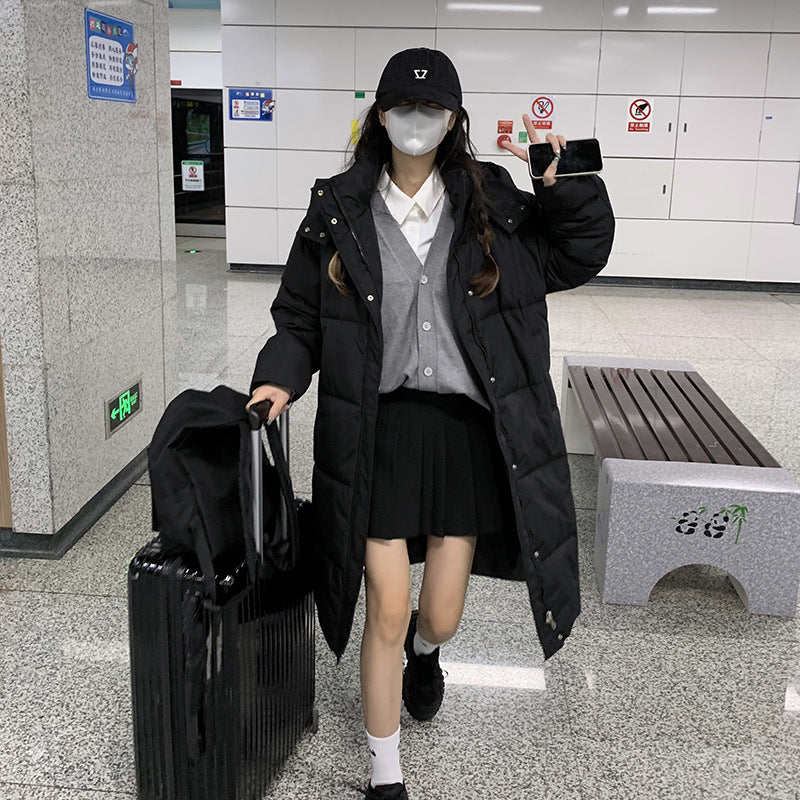 Damen Langer Steppmantel mit praktischen Taschen Stilzeits