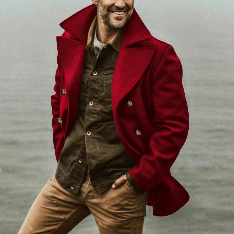 Herren Elegante Wool Peacoat Stilzeits