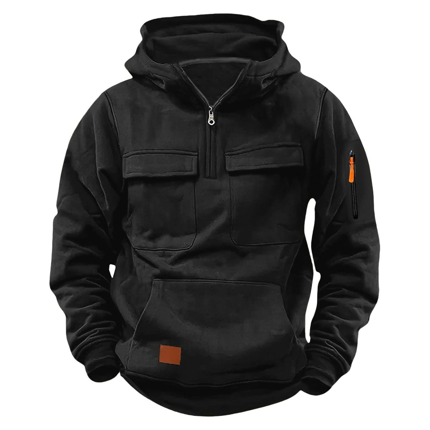 Herren funktionale Kapuzenjacke mit Reißverschluss und praktischen Taschen Stilzeits