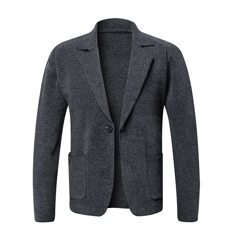 Herren eleganter Strickblazer mit praktischen Taschen Stilzeits
