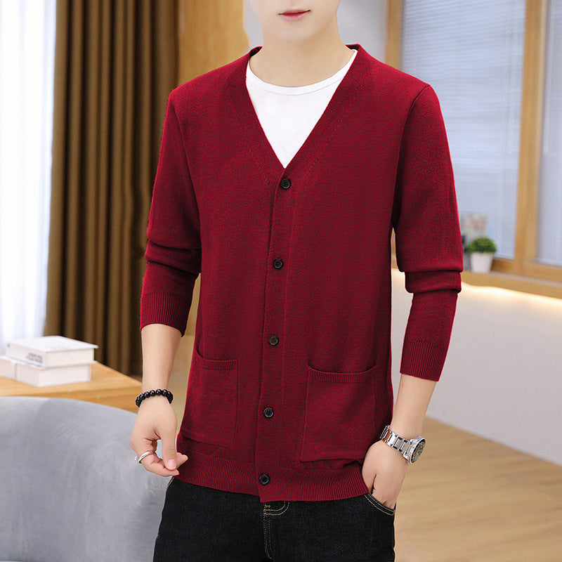 Herren eleganter leichter Strickcardigan mit Taschen Stilzeits