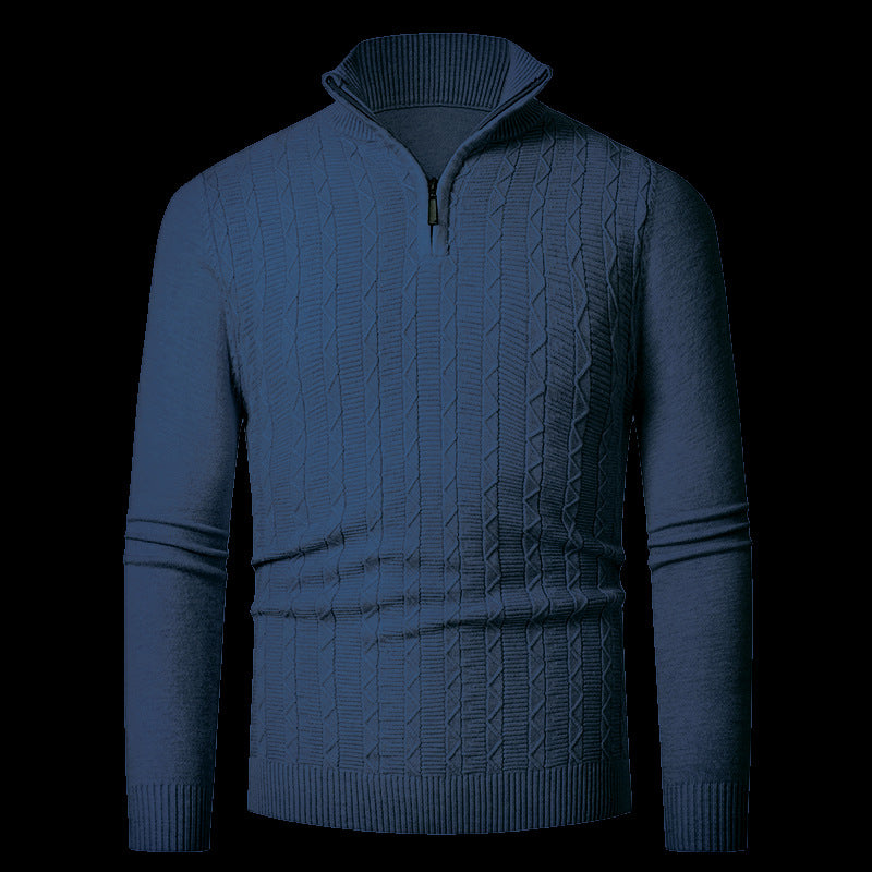 Herren Strickpullover mit modernem Kragen und Reißverschluss Stilzeits