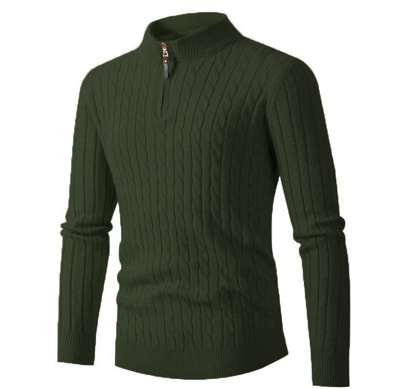 Herren eleganter Rollkragenpullover mit strukturiertem Zopfmuster Stilzeits