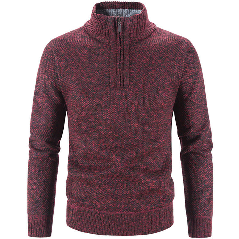 Herren modischer Rollkragenpullover mit elegantem Reißverschluss Stilzeits