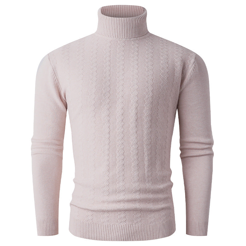 Herren Rollkragenpullover mit strukturiertem Muster und hohem Kragen Stilzeits