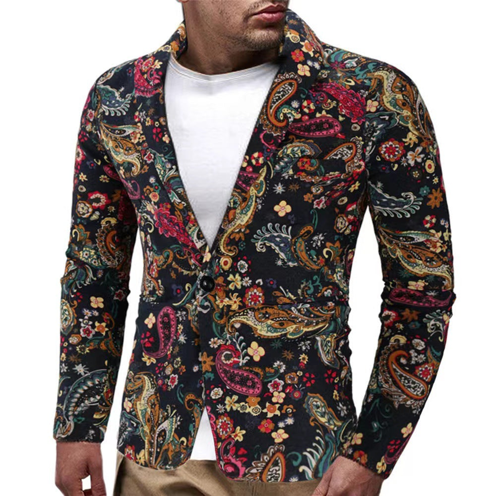 Herren modische Blazer mit buntem grafischem Design Stilzeits