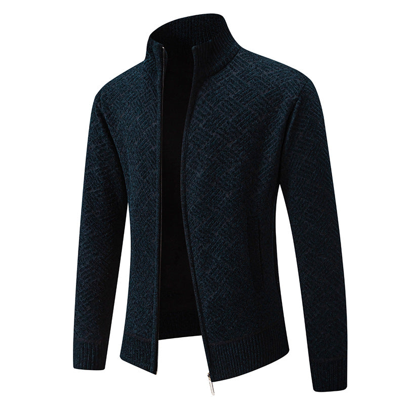Herren Strickjacke mit modernem Karomuster Stilzeits