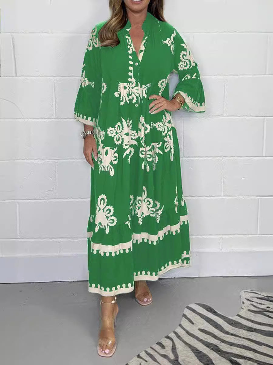 Fudus | Elegantes bedrucktes Kleid mit Taillenzauschnitt