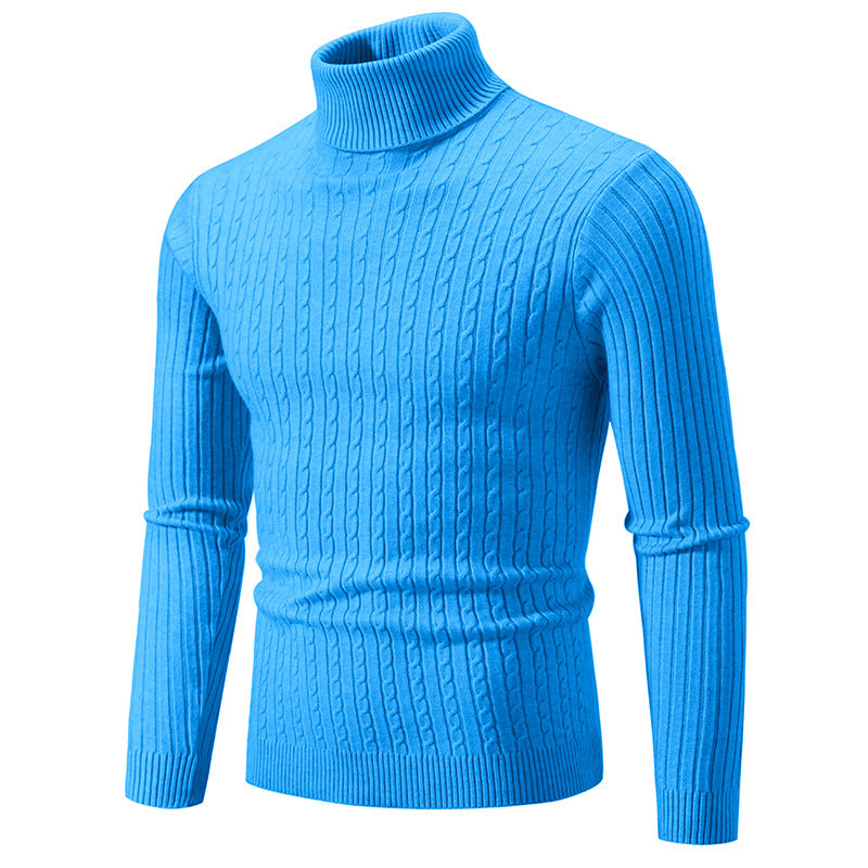 Herren Strickpullover mit modernem Rippmuster und hohem Kragen Stilzeits