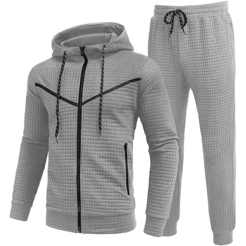 Herren Fleece-Jogginganzug mit strukturiertem Design Stilzeits