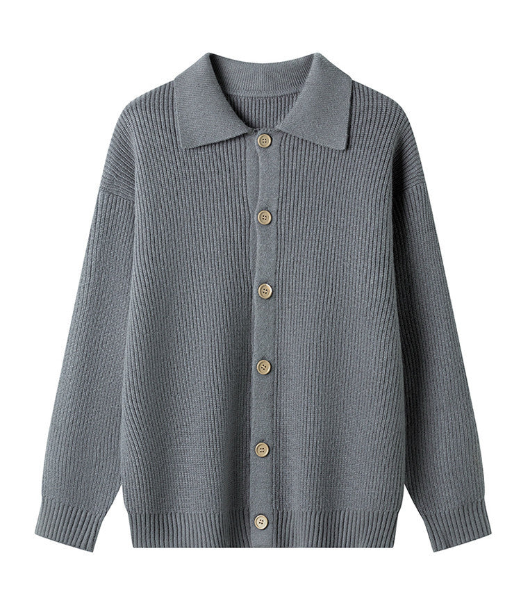 Damen Gemusterte Strickjacke mit Kragen und Knopfleiste Stilzeits