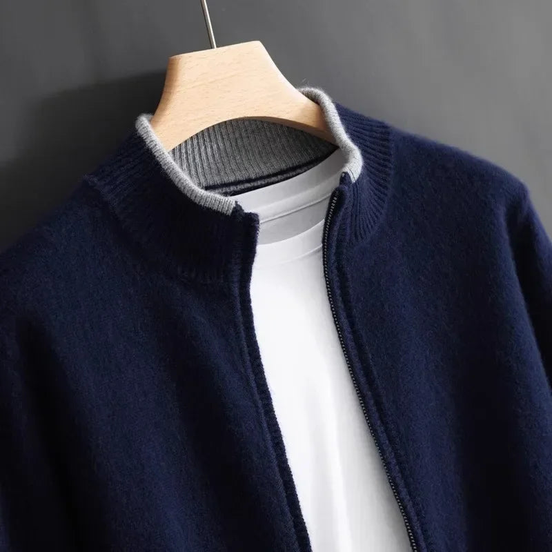 Elegante & warme Herren-Cashmere-Jacke mit Reißverschluss