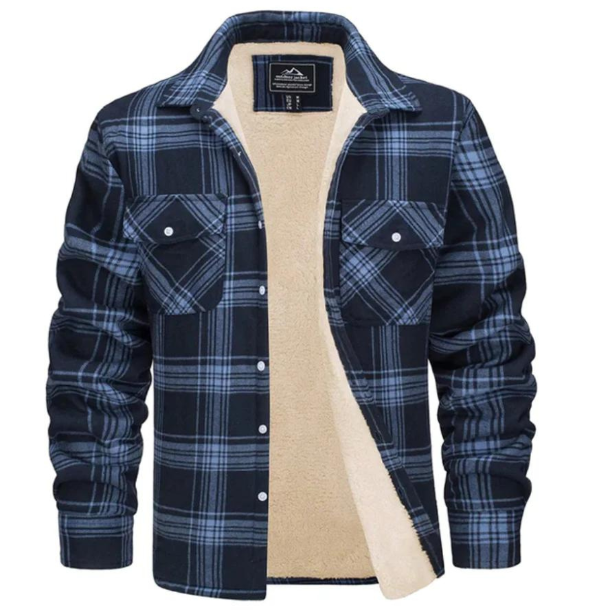 Evans Karierte Fleecejacke