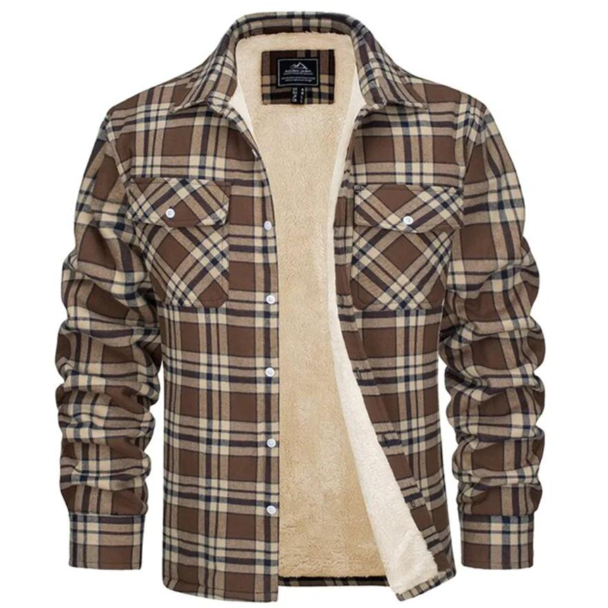 Evans Karierte Fleecejacke