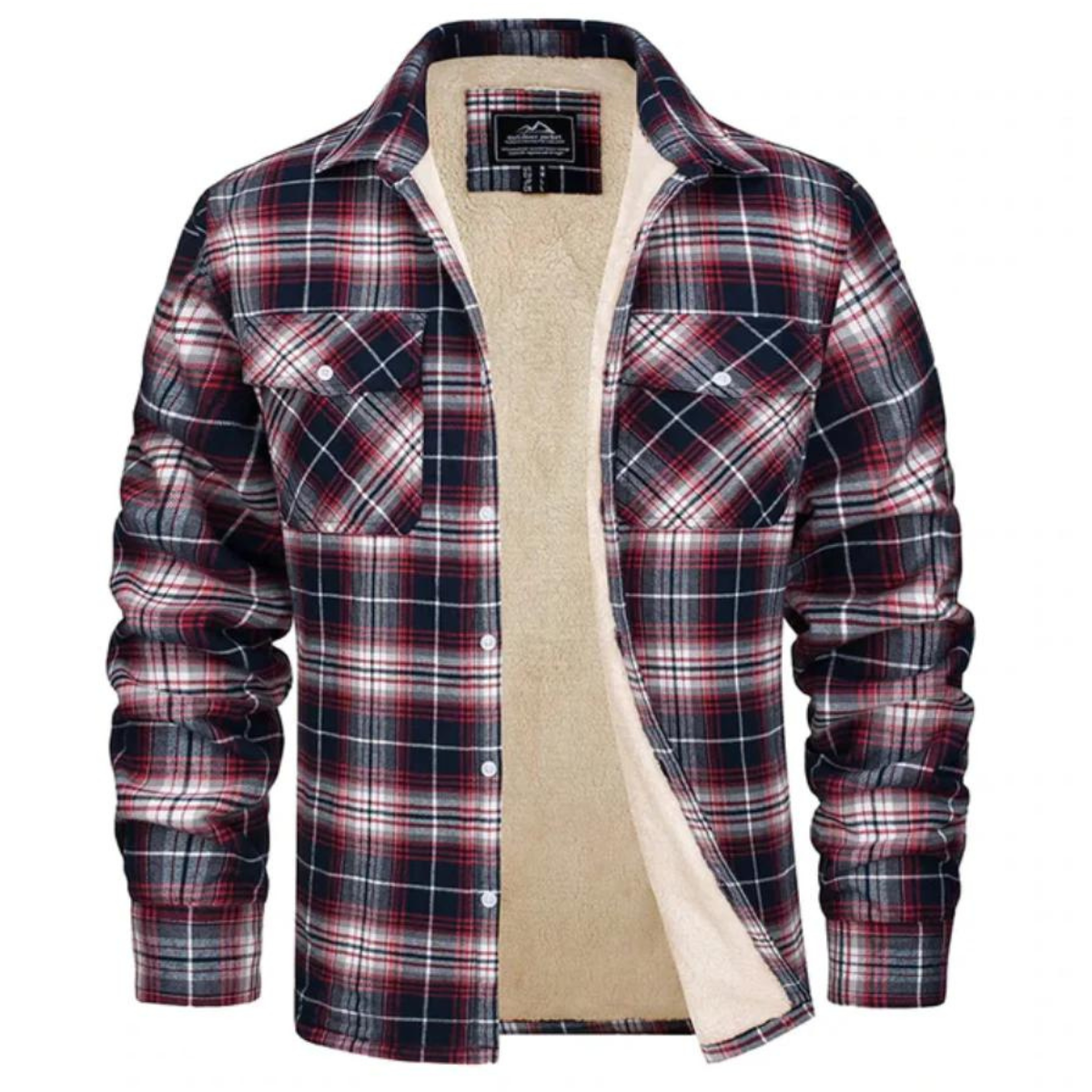 Evans Karierte Fleecejacke