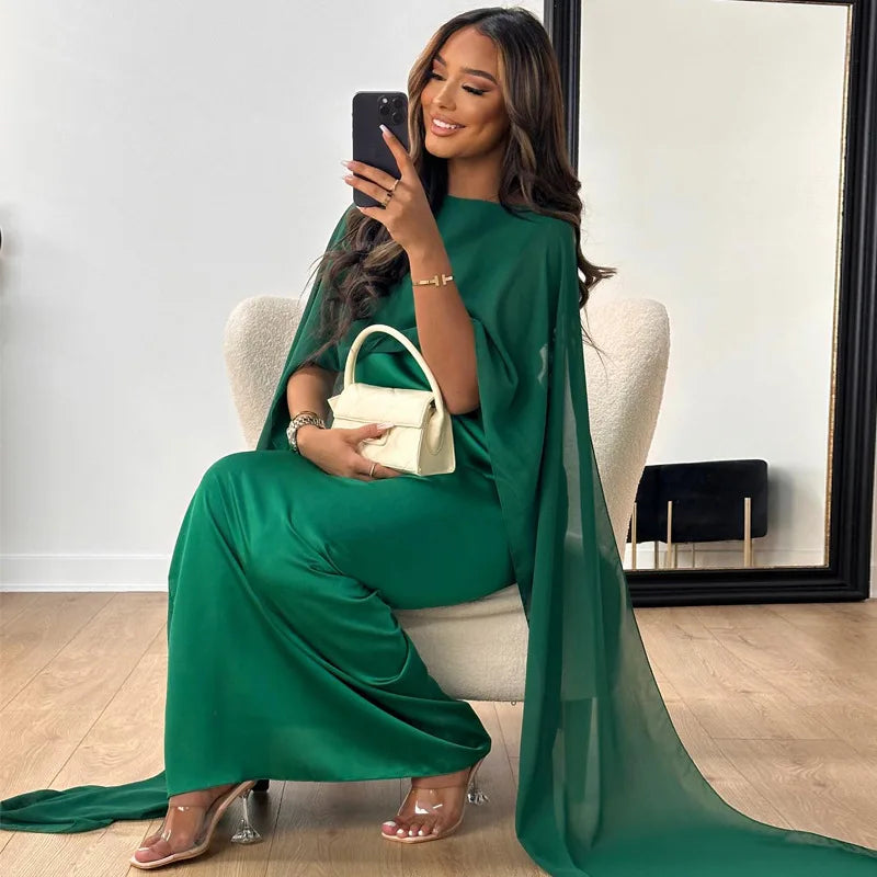 Damen Abendkleid Mit Umhangärmeln | Maxi