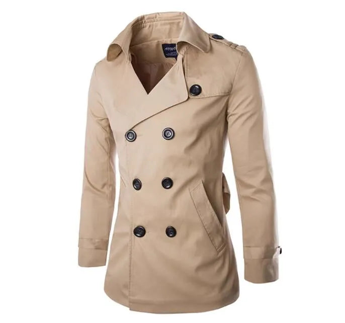 Herren Stilvoller Trenchcoat - Zweireihiger Stil